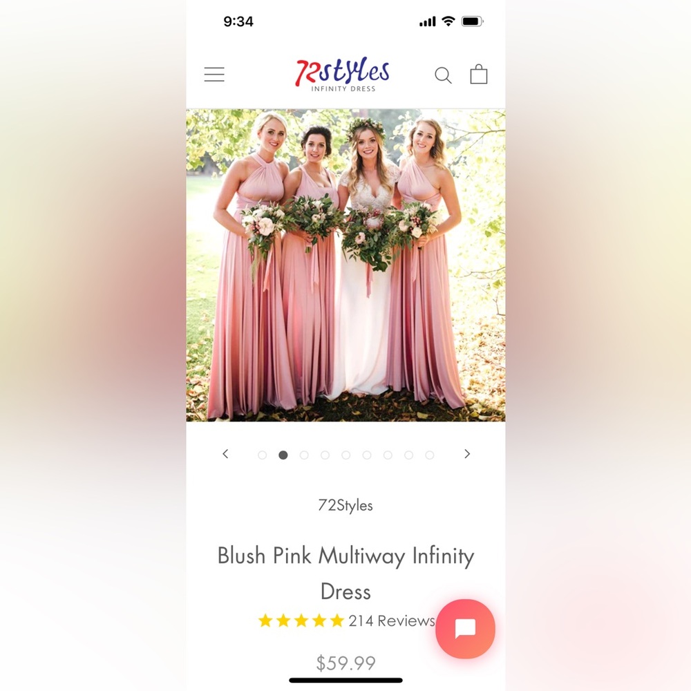 Infinity blush Pink Dress